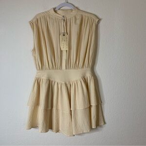 JS71 womens cream Luna sleeveless mini dress L